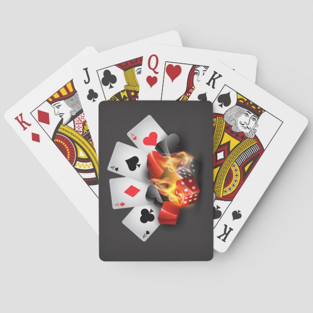 Flame Poker Casino Black Cards (Back)