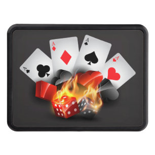 Flame Poker Casino Black Hitch Cover
