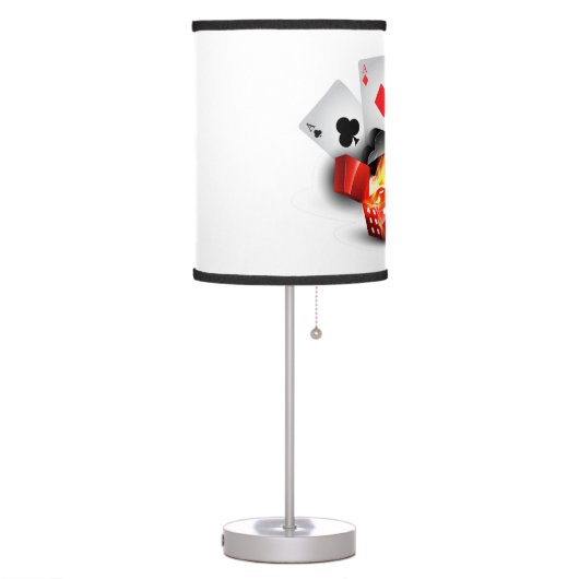 Flame Poker Casino White Table Lamp (Left)