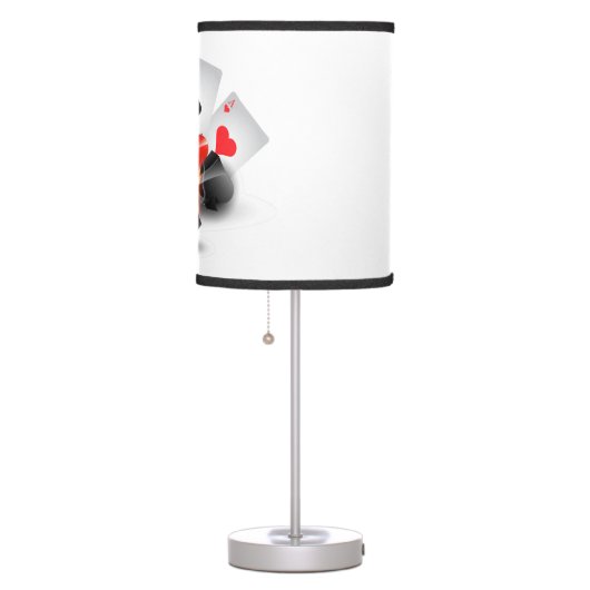Flame Poker Casino White Table Lamp (Right)
