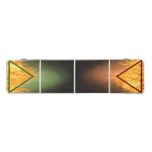 Flame Pong Table with Red & Green Smoke Design