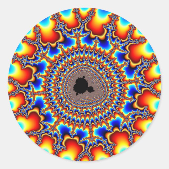 Flame Ring Classic Round Sticker (Front)