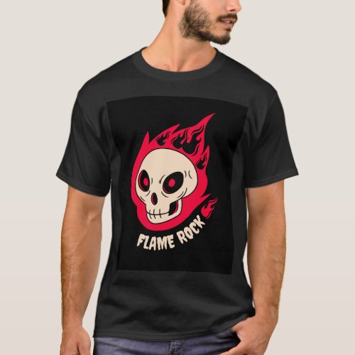 Flame rock black T_Shirt