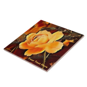 Flame Rose Ceramic Tile
