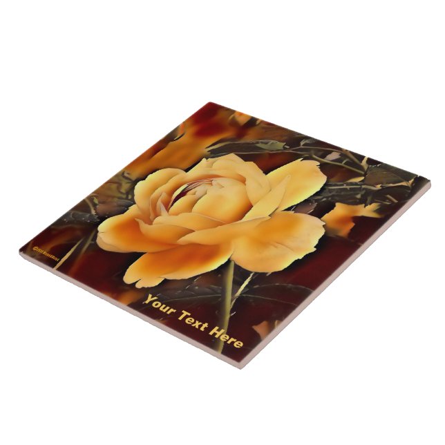 Flame Rose Ceramic Tile (Side)