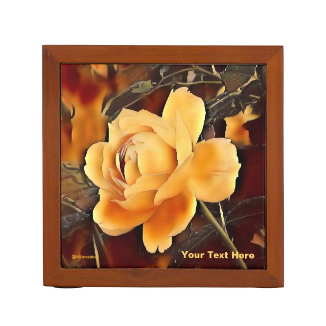 Flame Rose Desk Organizer (Front)