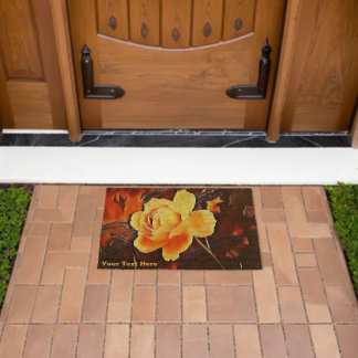 Flame Rose Fiber Doormat