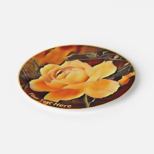 Flame Rose Paper Plates