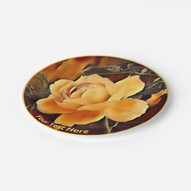 Flame Rose Paper Plates (Angled)