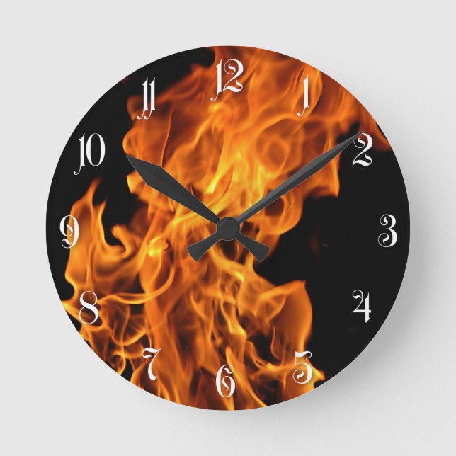 Flame Round Clock (Front)