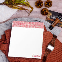 Flame Scarlett With White Crochet Lace Pattern