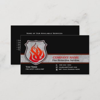 Flame Shield Fire Protection Business Card by uniqueprints at Zazzle