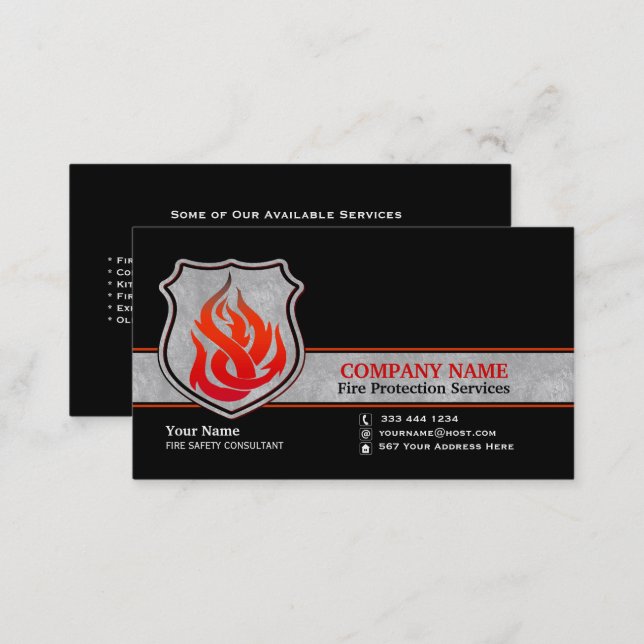 Flame Shield Fire Protection Business Card (Front/Back)