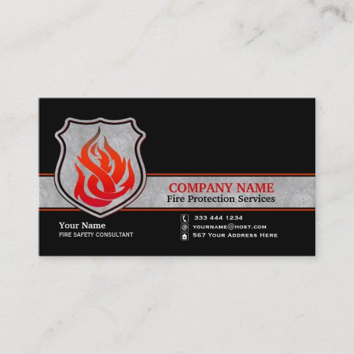 Flame Shield Fire Protection Business Card Zazzle