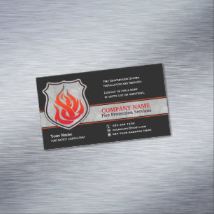 Flame Shield Fire Protection Magnetic Business Card Magnet