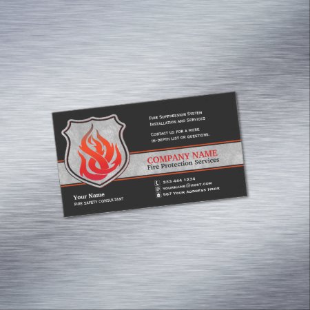 Flame Shield Fire Protection Magnetic Business Card Magnet