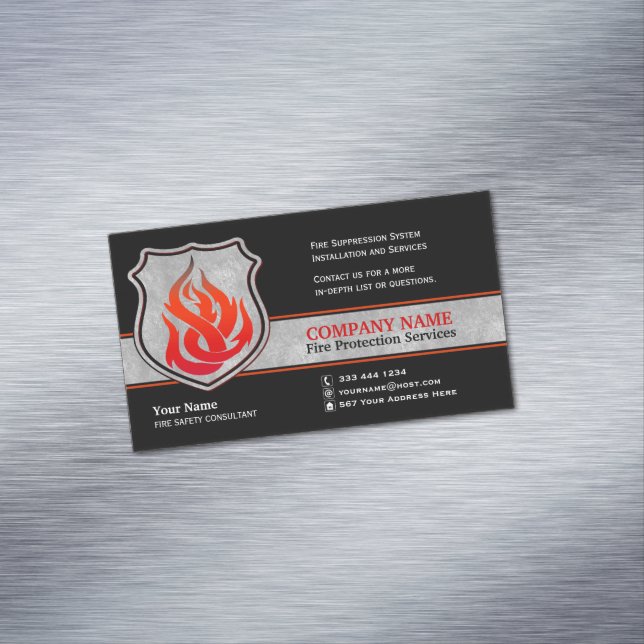 Flame Shield Fire Protection Magnetic Business Card Magnet (In Situ)