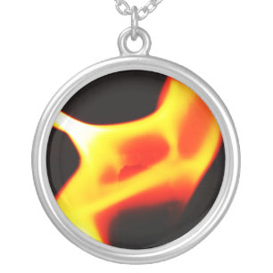 flame silver plated necklace