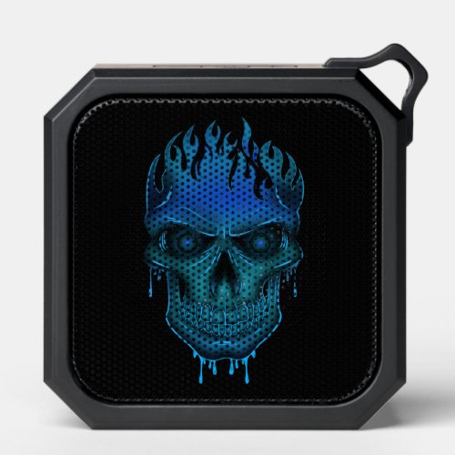 Flame Skull _ Blue Bluetooth Speaker