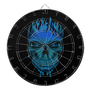 Flame Skull - Blue     Dart Board