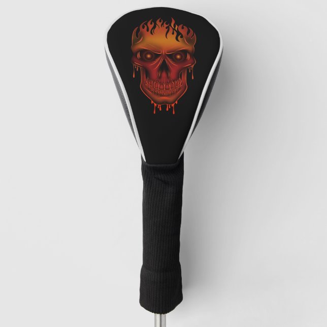 Flame Skull Golf Head Cover (Front)