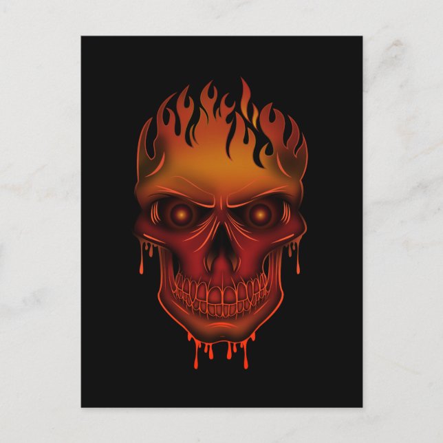 Flame Skull Postcard (Front)