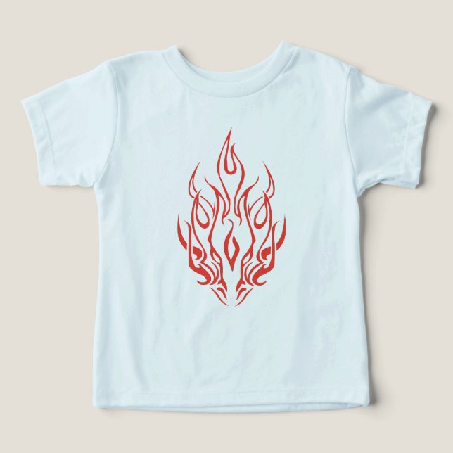 Flame Spirit Face | Tribal Fire Silhouette Art Toddler T-shirt (Design Front)
