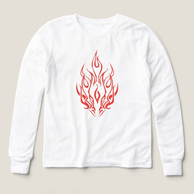 Flame Spirit Face | Tribal Fire Silhouette Art Tri-Blend Shirts (Design Front)