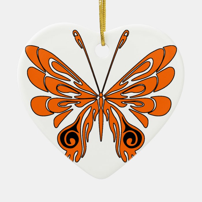 Flame Tattoo Butterfly Christmas Ornament