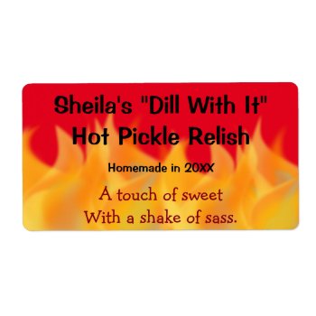 Flame Themed  Homemade Canning Label by NightOwlsMenagerie at Zazzle