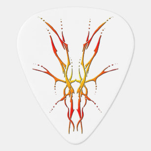 Flame Tribal Deer Skull Hunting Design Guitar Pick