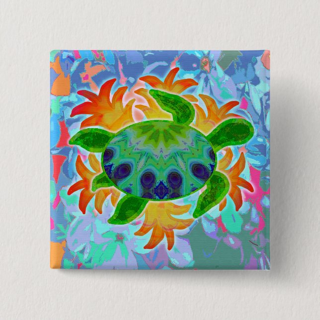Flame Turtle Pinback Button (Front)
