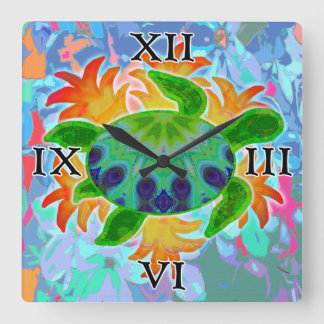 Flame Turtle Square Wall Clock