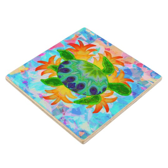 Flame Turtle Wooden Coaster