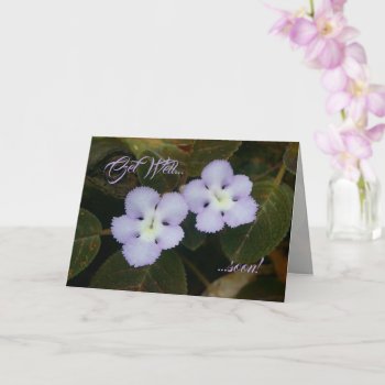Flame Violet Tropical Wildflower Get Well Soon Card by CreativeCardDesign at Zazzle