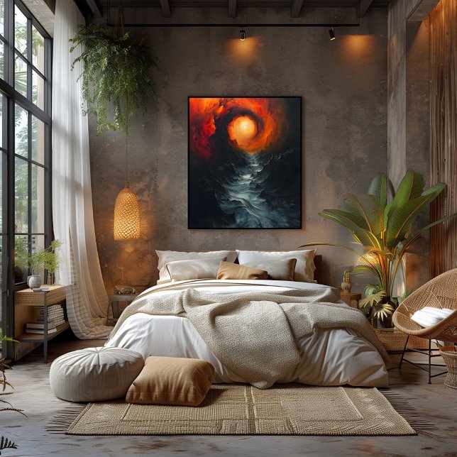 Flame vortex of the Angry Ocean of Nature Poster (Creator Uploaded)