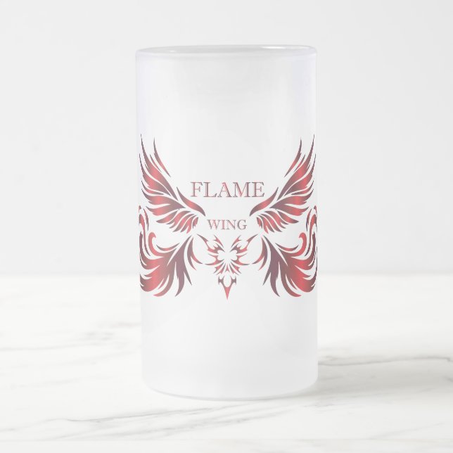 Flame Wing Beer Glass Frosted Glass Beer Mug (Center)