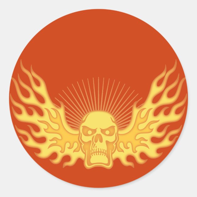 Flame Wing Classic Round Sticker (Front)