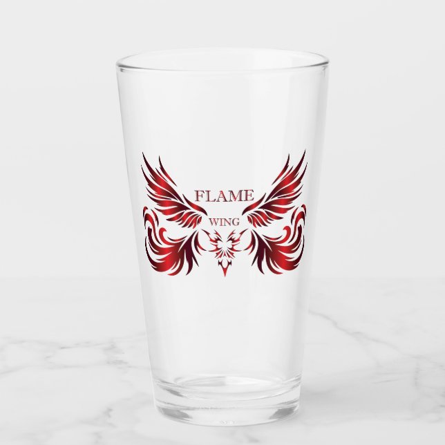 Flame Wing Drinkware Glass (Front)
