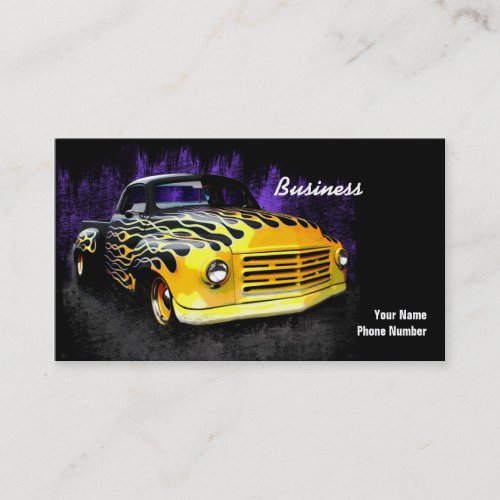 Flamed Hot Rod Truck Business Card