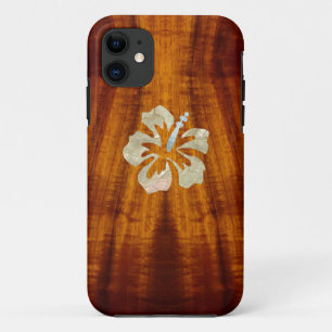 Flamed Koa with Hisbiscus iPhone 11 Case