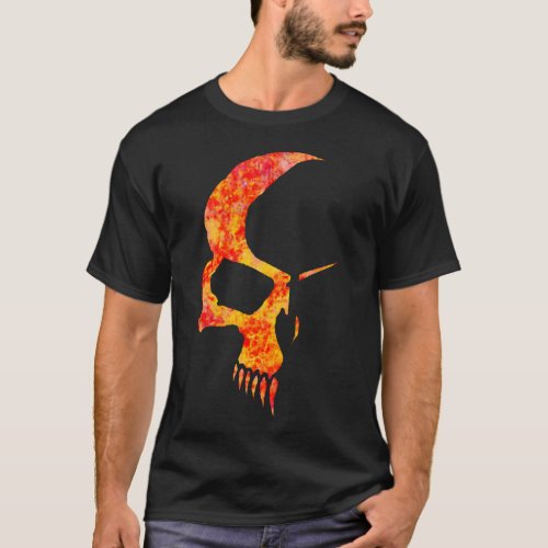 Flamed skull tee shirt