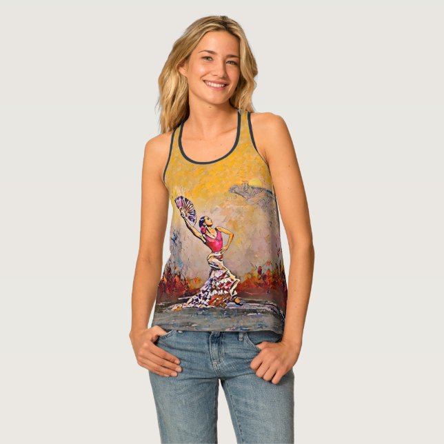 Flamenco Art Women's Tank Top (Front Full)
