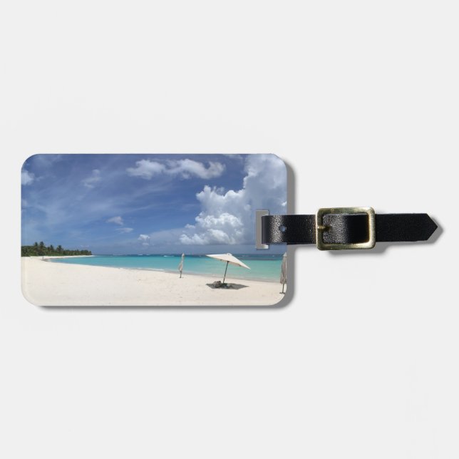 Flamenco Beach Culebra Puerto Rico Luggage Tag (Front Horizontal)