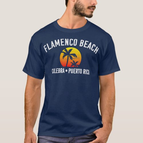 Flamenco Beach Culebra Puerto Rico Vintage Sunset  T_Shirt