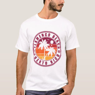 Flamenco Beach Puerto Rico Retro Sunset Souvenir T-Shirt