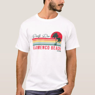 Flamenco Beach Puerto Rico Retro Sunset Souvenir T-Shirt