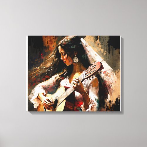 Flamenco Dance Gitana Modern Flamenco Girl Passion Canvas Print