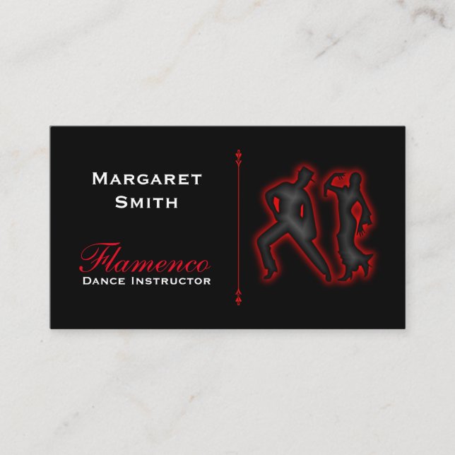 Flamenco Dance Instructor Business Cards (Front)