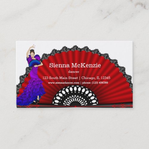 Flamenco dancer business card